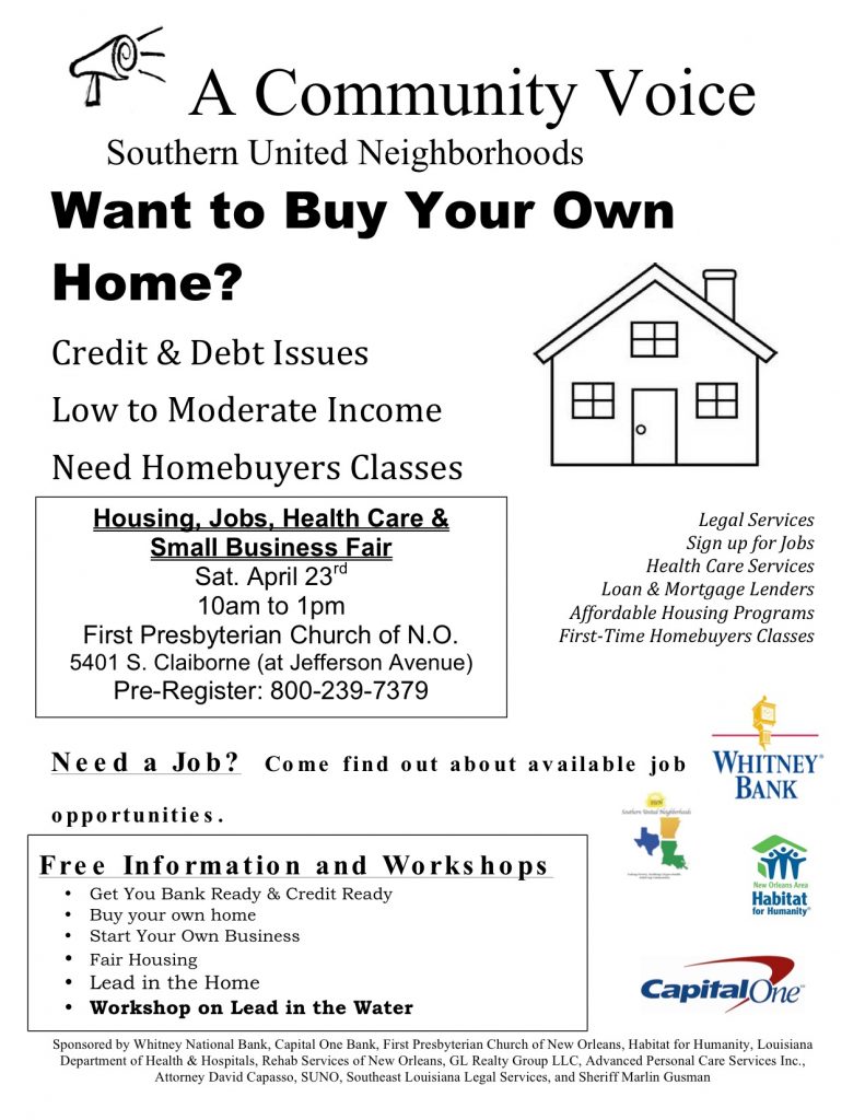 Flyer April 23rd Housing fair